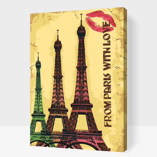 Paint by number - Postkort fra Paris