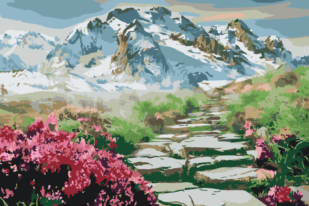 Paint by number - Bjergsti