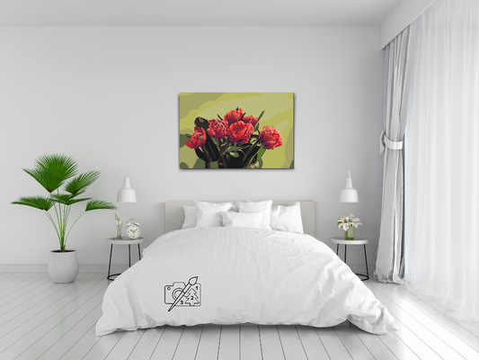 Paint by number - Buket røde tulipaner