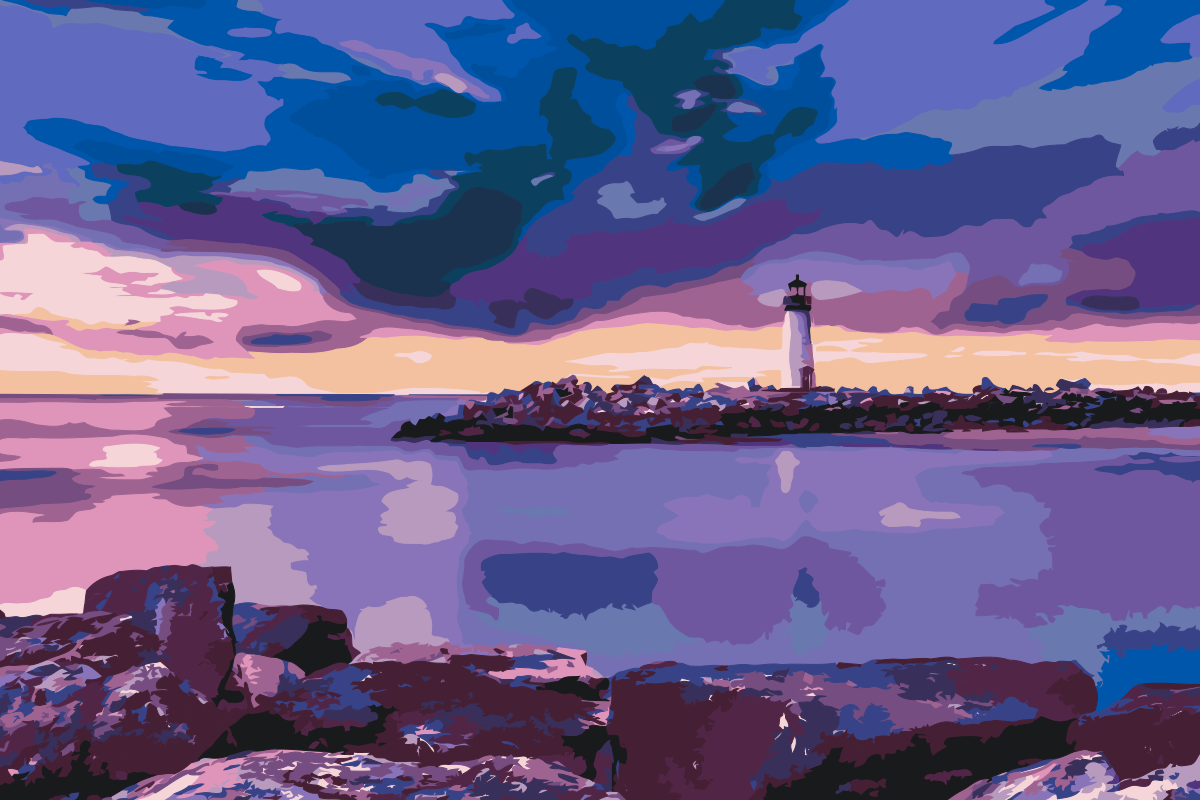 Paint by number - Fyrtårn i Santa Cruz