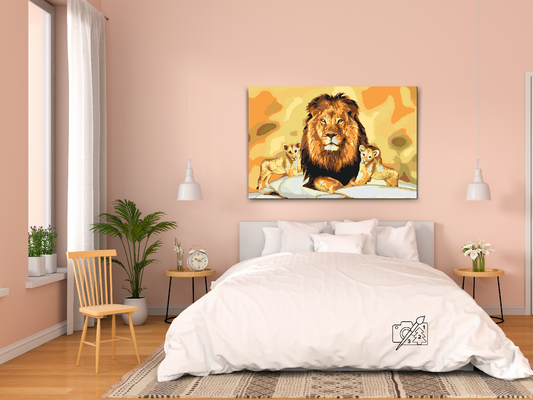 Paint by number - Løve og unger