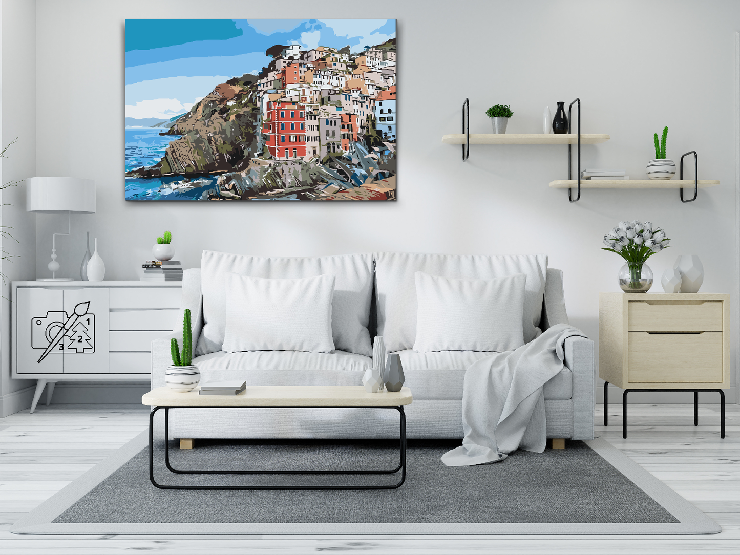 Paint by number - Huse ved kysten
