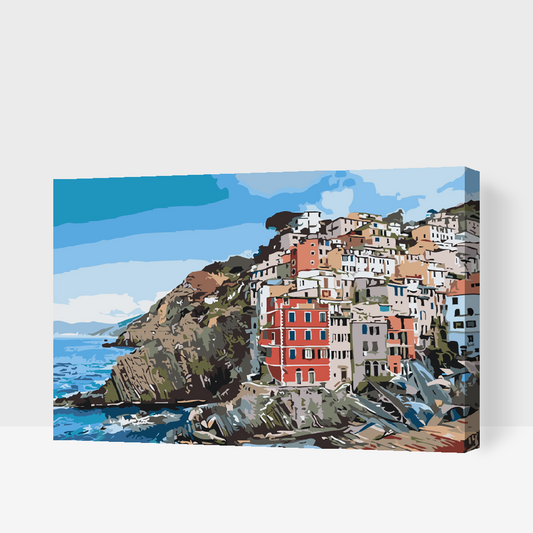 Paint by number - Huse ved kysten