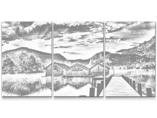 Dotting - Søen sat i smuk natur (sæt af 3)