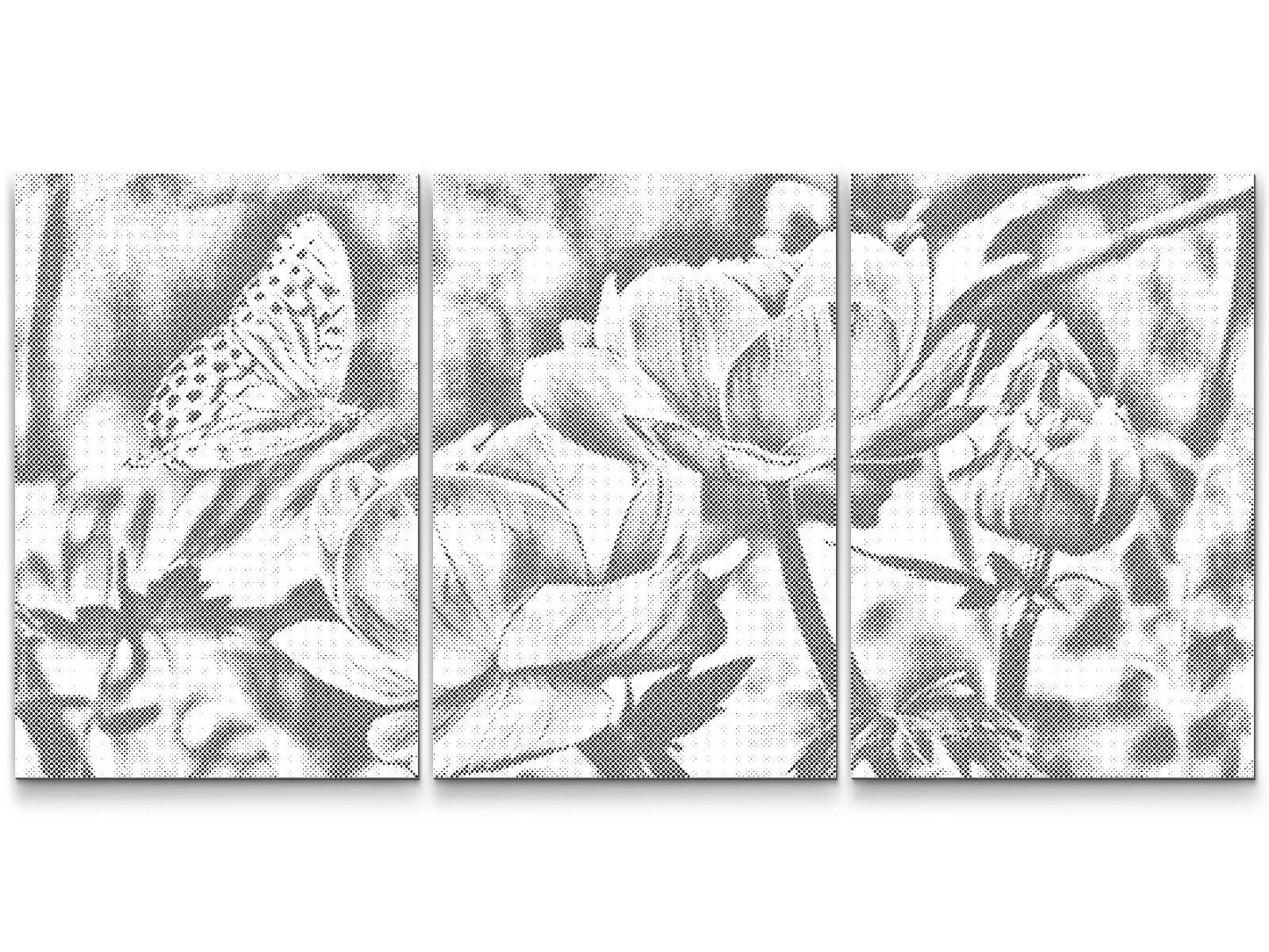 Dotting - Sommerfugl, der sidder på en blomst (sæt af 3)