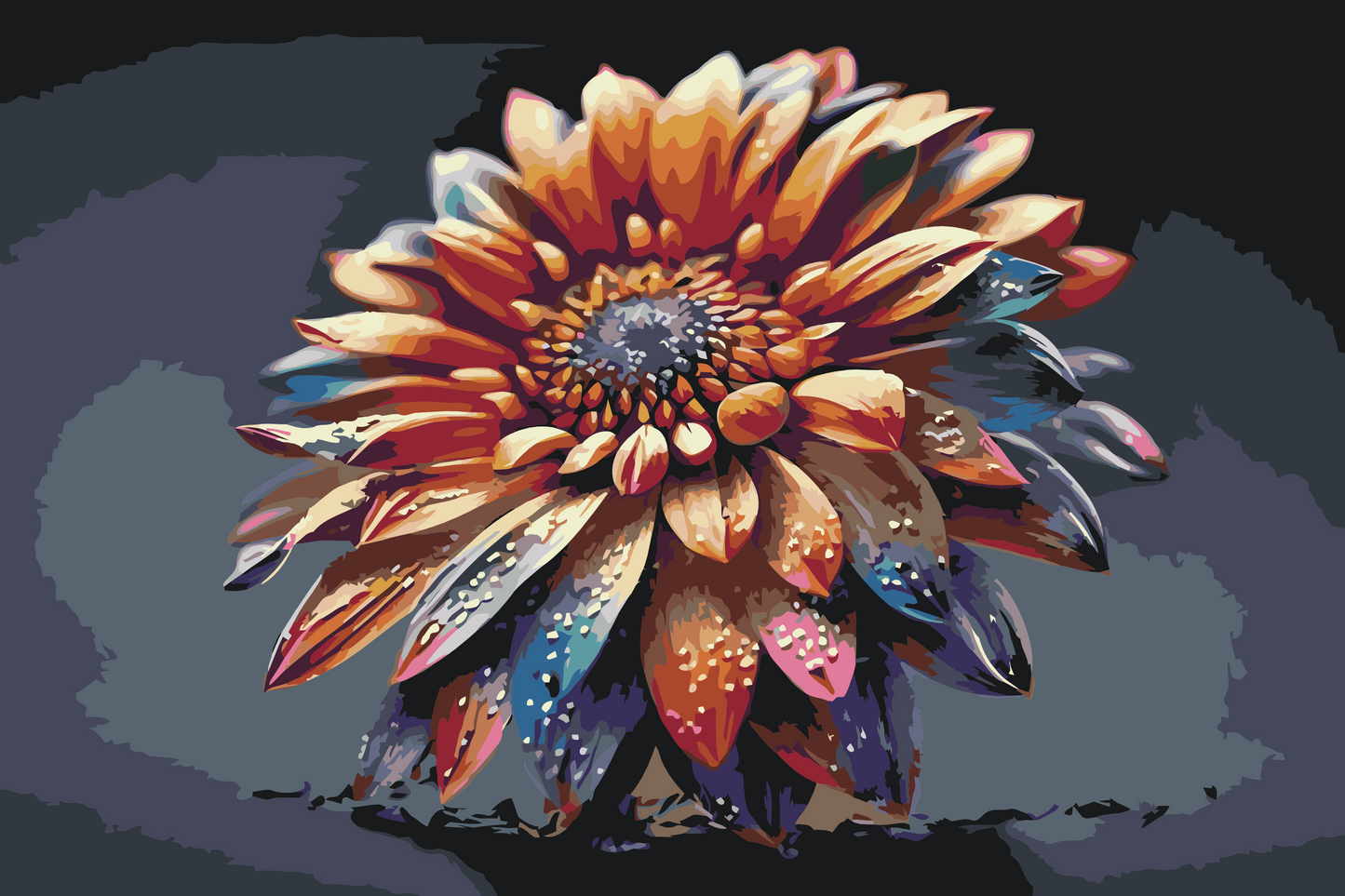 Paint by number - Regnbueblomst