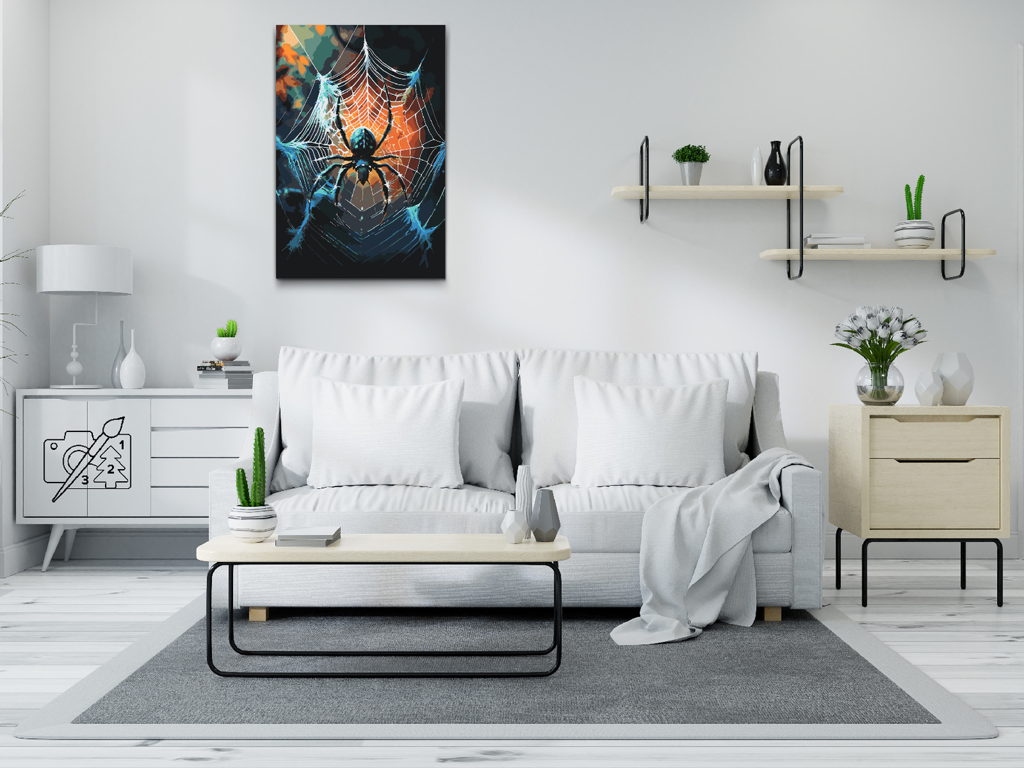 Paint by number - Edderkop i et edderkoppespind