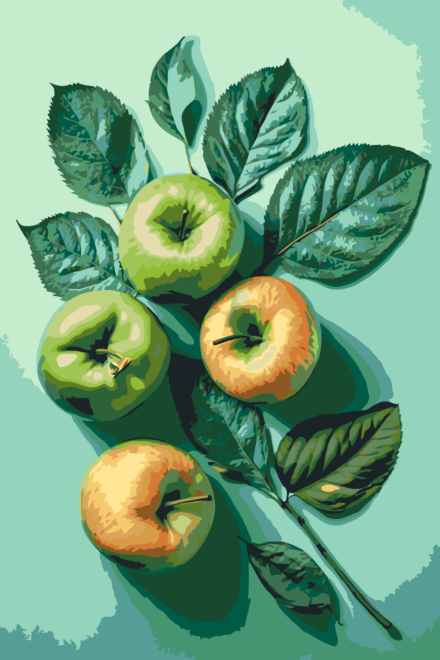 Paint by number - Æblebaggrund