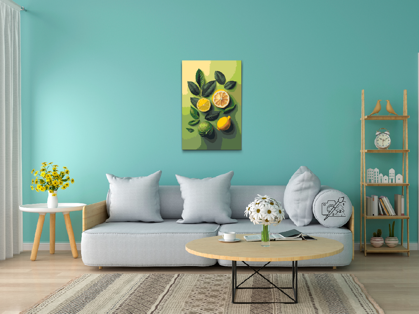 Paint by number - Citrusagtig baggrund