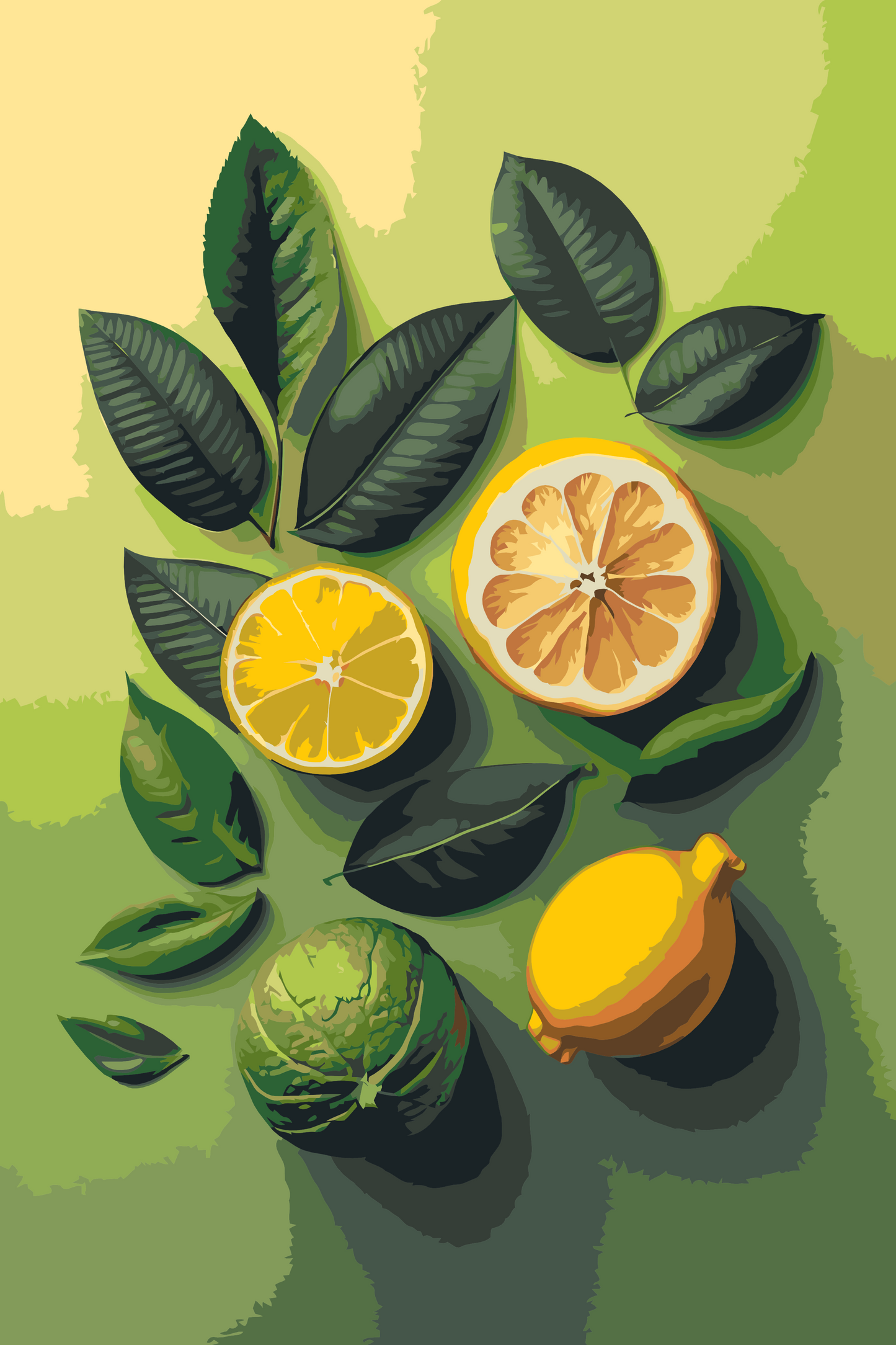 Paint by number - Citrusagtig baggrund