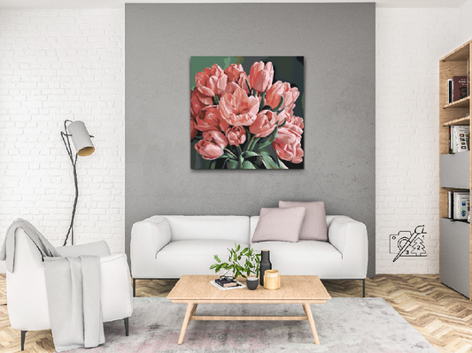 Paint by number - En romantisk buket tulipaner