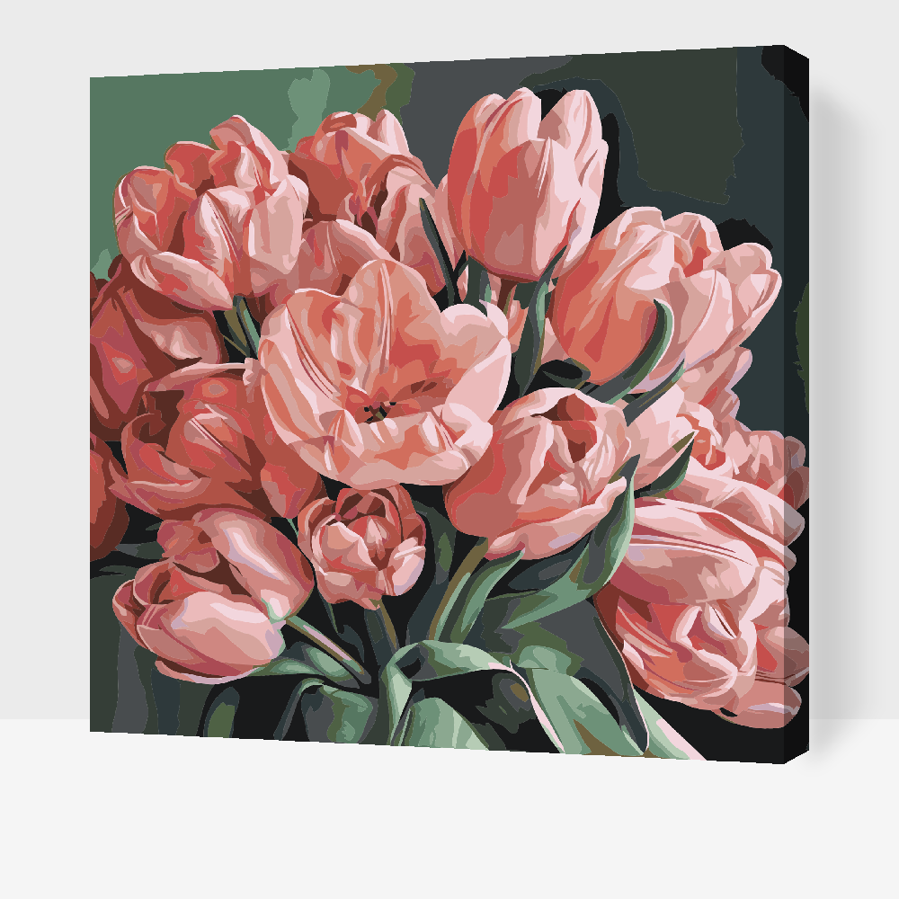 Paint by number - En romantisk buket tulipaner