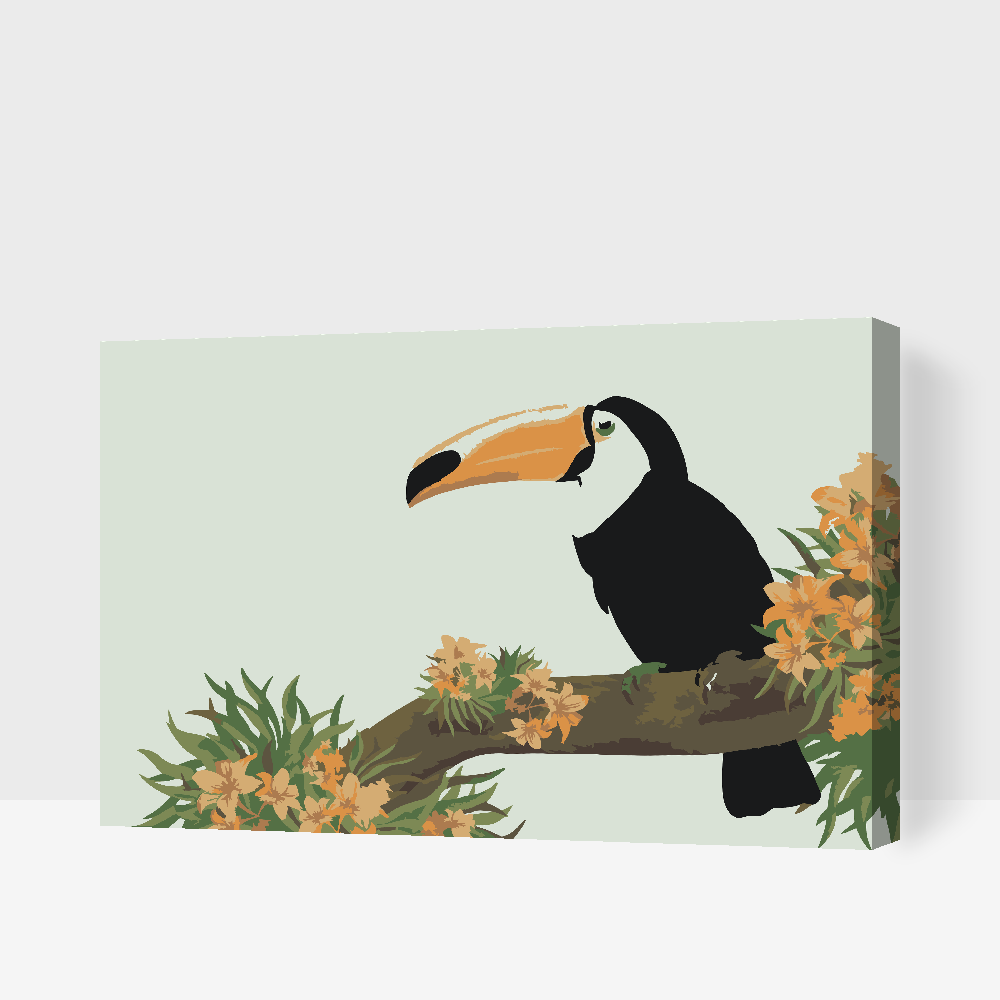 Paint by number - Tucan på en trægren