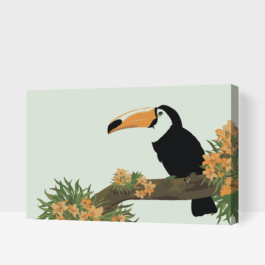 Paint by number - Tucan på en trægren