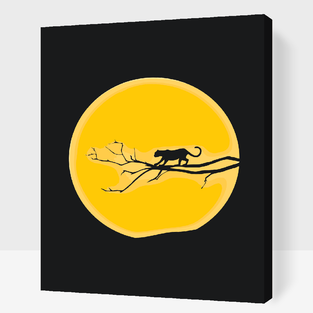 Paint by number - Jaguar ved fuldmåne