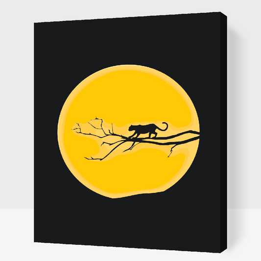 Paint by number - Jaguar ved fuldmåne