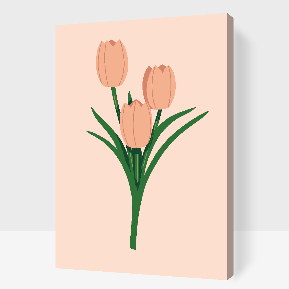 Paint by number - Arvestykke Pink Tulipaner