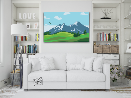 Paint by number - Malede Bjerge