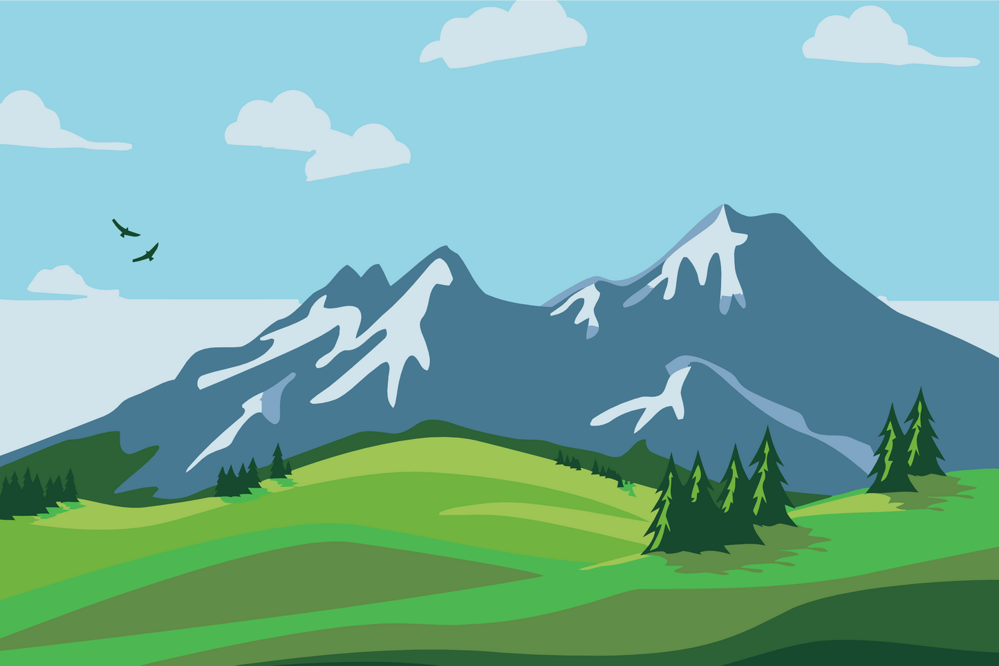 Paint by number - Malede Bjerge