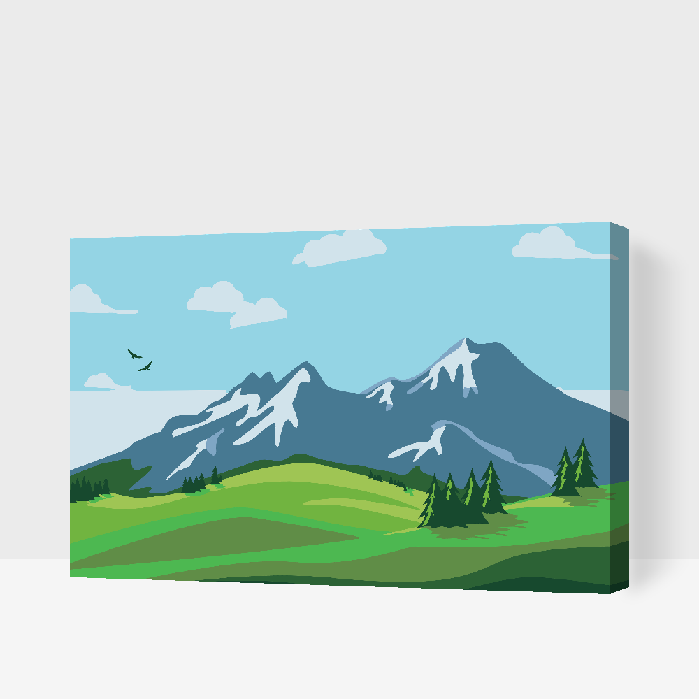 Paint by number - Malede Bjerge