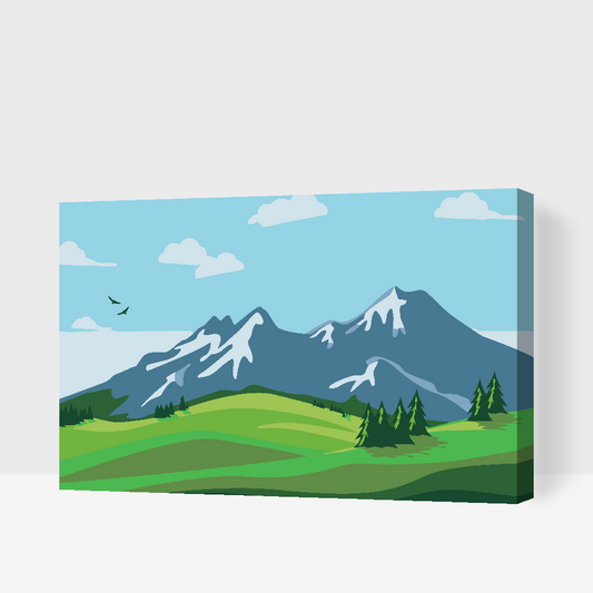Paint by number - Malede Bjerge