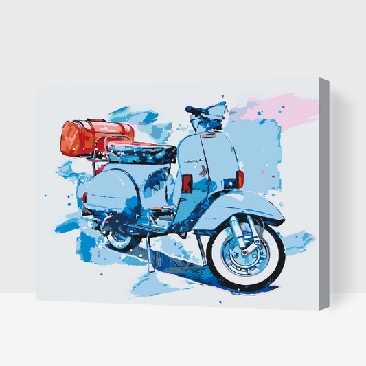 Paint by number - Blå Vespa