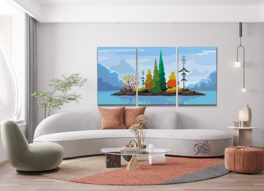 Paint by number - Tiny Island (sæt af 3)