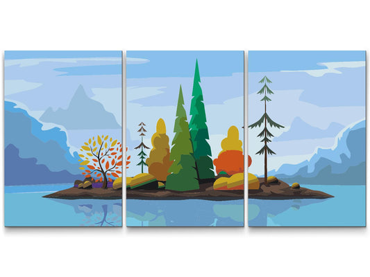 Paint by number - Tiny Island (sæt af 3)