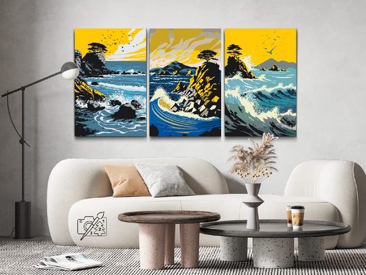 Paint by number - Ocean Waves (sæt af 3)