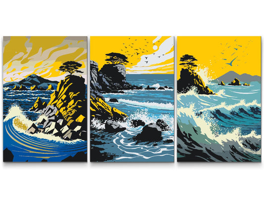 Paint by number - Ocean Waves (sæt af 3)