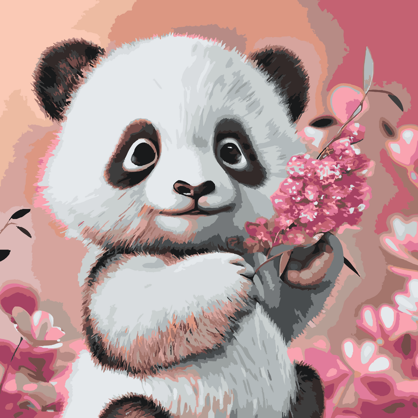 Paint by number - En sød panda