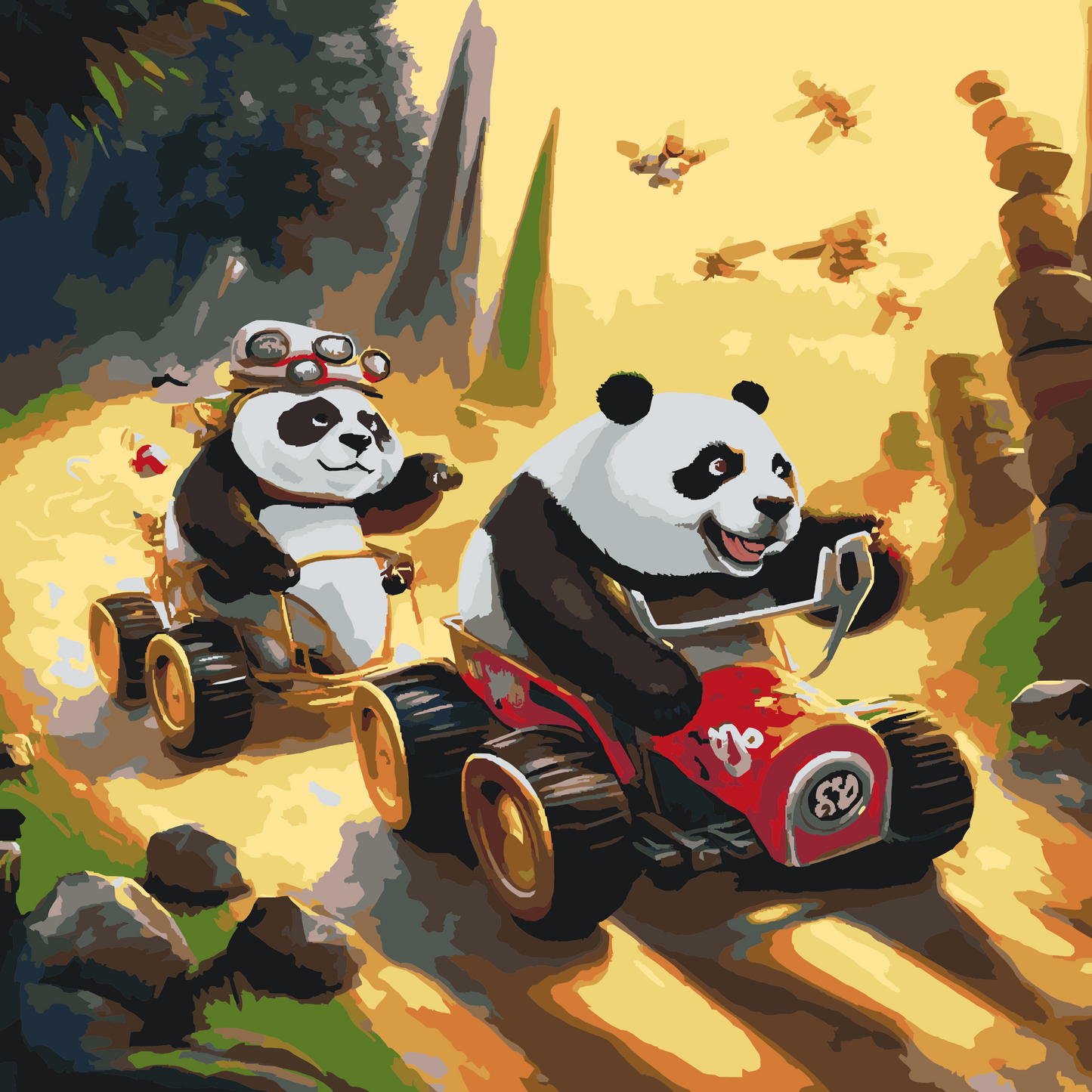 Paint by number - Panda Race