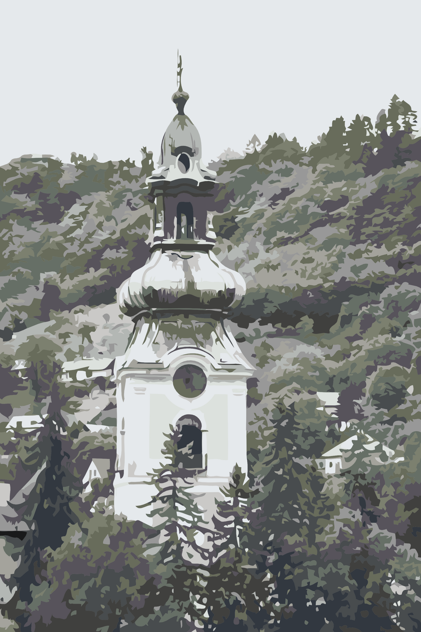 Paint by number - Kirke i Banská Štiavnica, Slovakiet