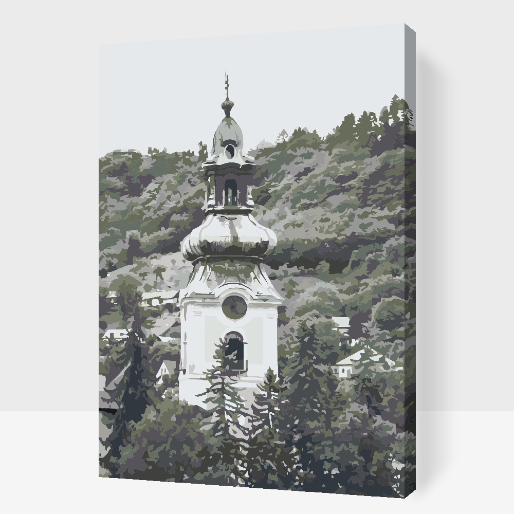 Paint by number - Kirke i Banská Štiavnica, Slovakiet