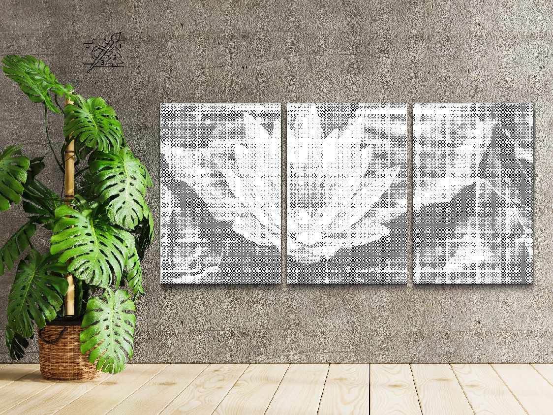 Dotting - Lotusblomst, Symbol på Visdom (sæt 3 dele)