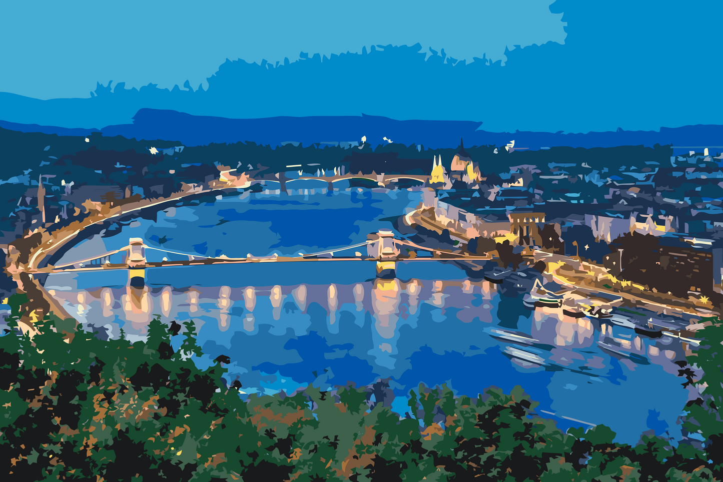 Paint by number - Budapest-udsigt