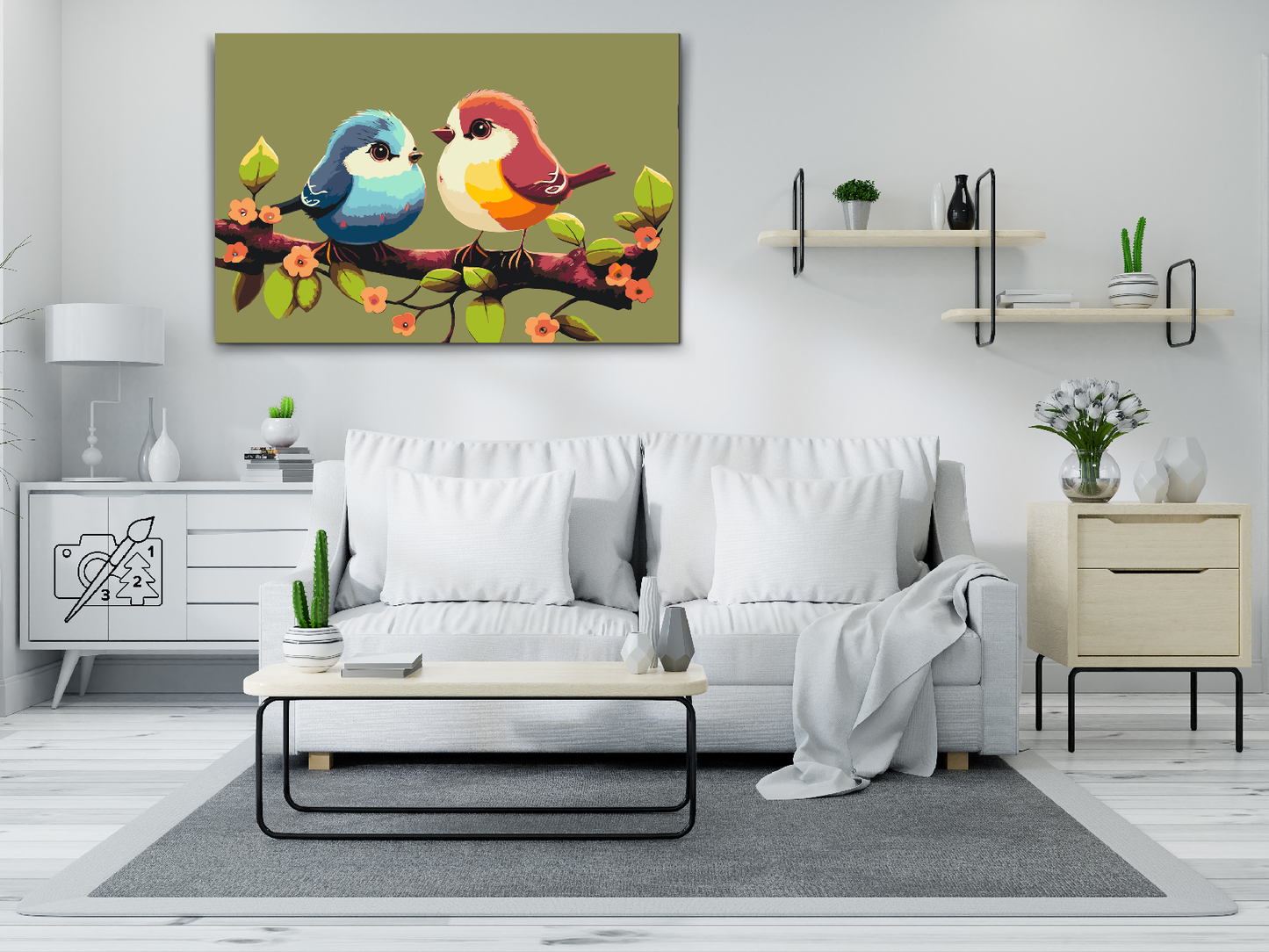 Paint by number - Søde fugle