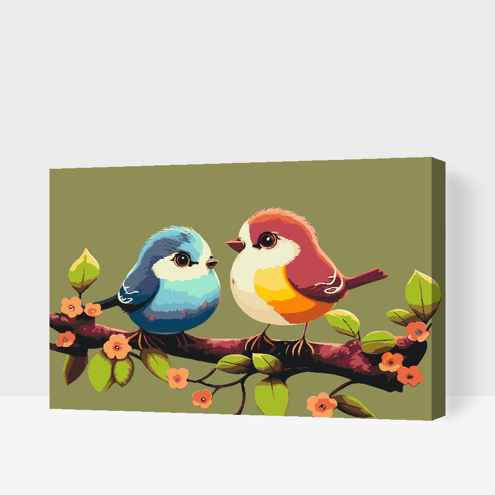 Paint by number - Søde fugle