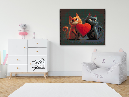 Diamond Paint - Katte forelskede