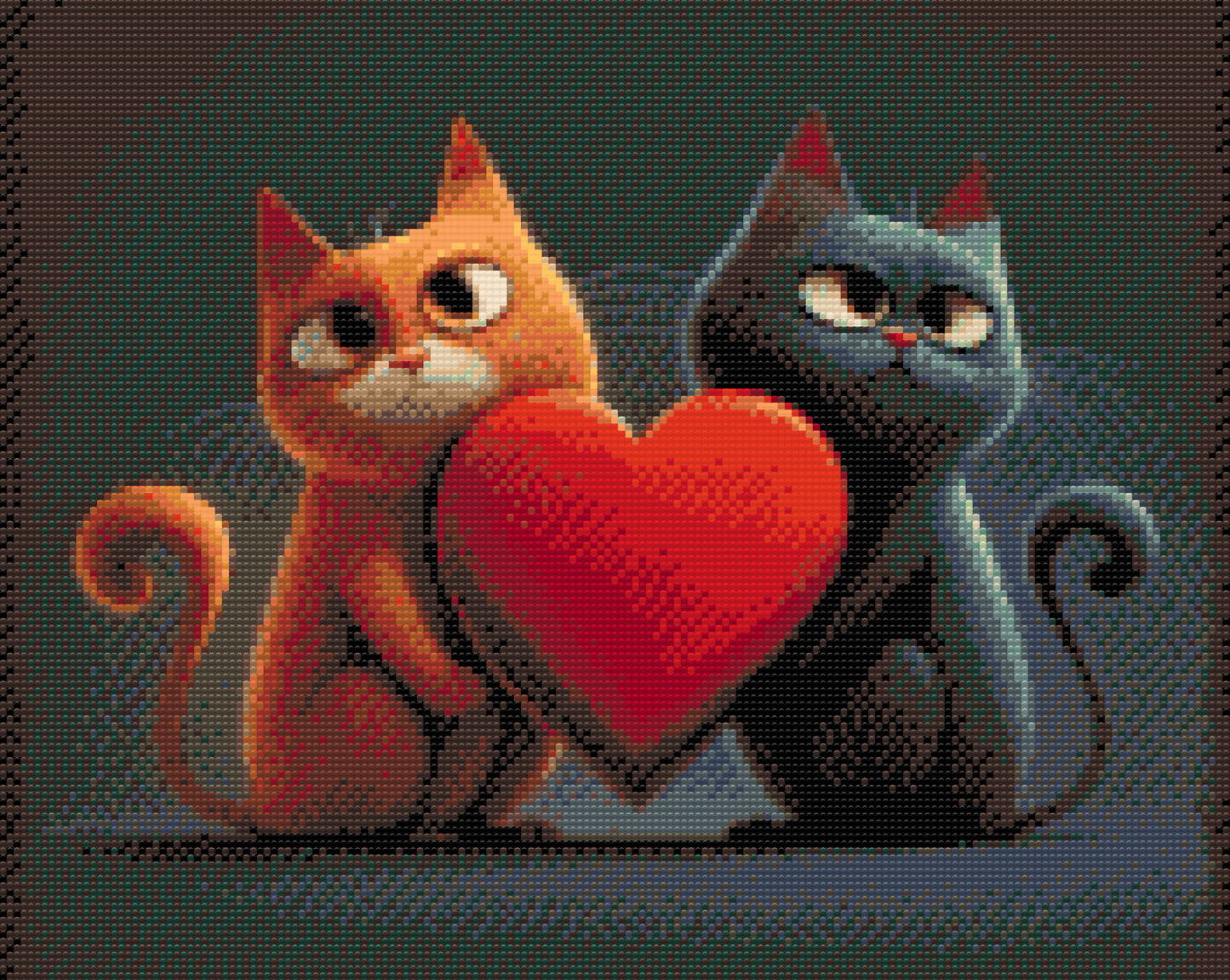 Diamond Paint - Katte forelskede