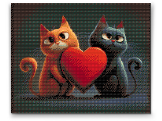 Diamond Paint - Katte forelskede