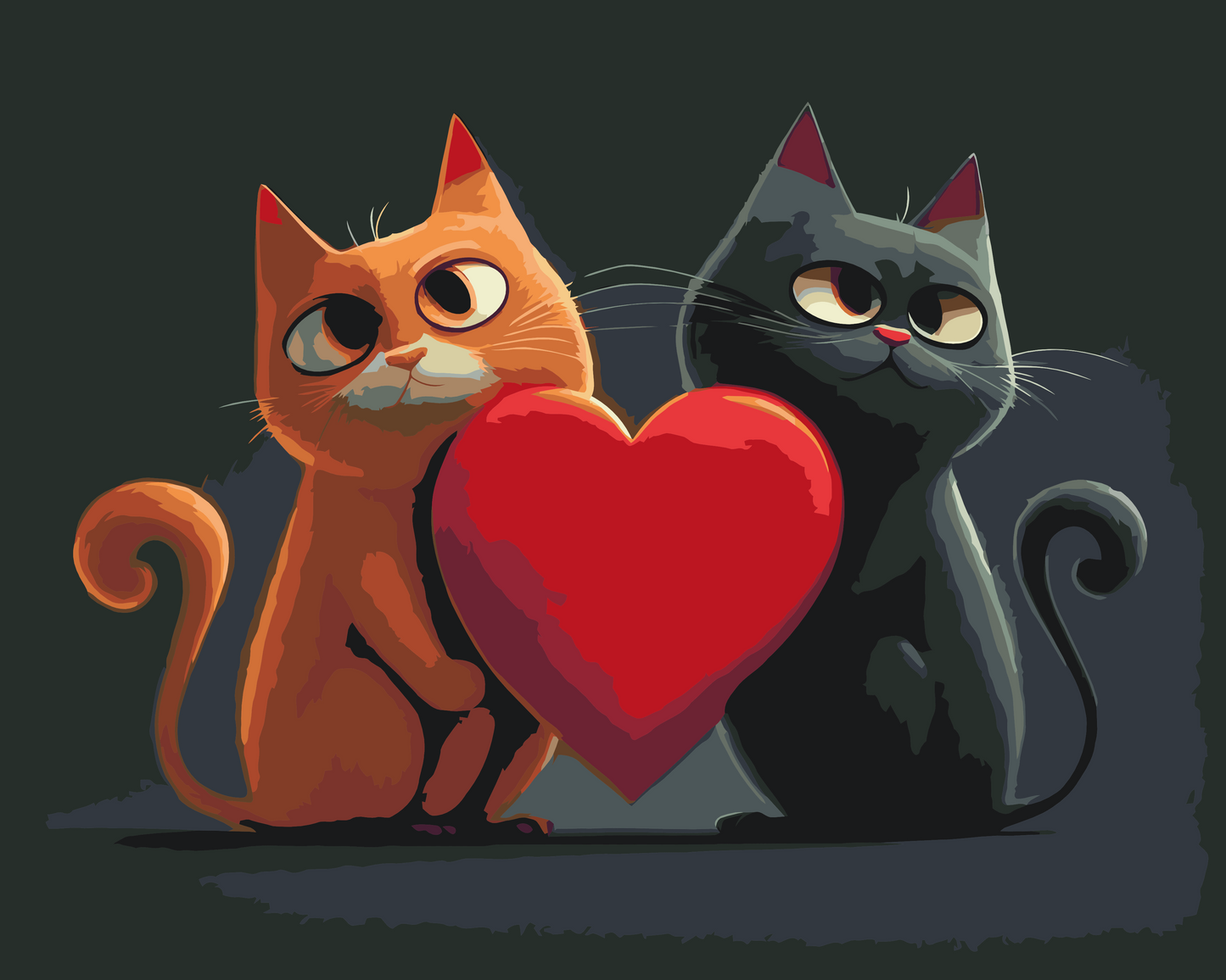 Paint by number - Katte forelskede