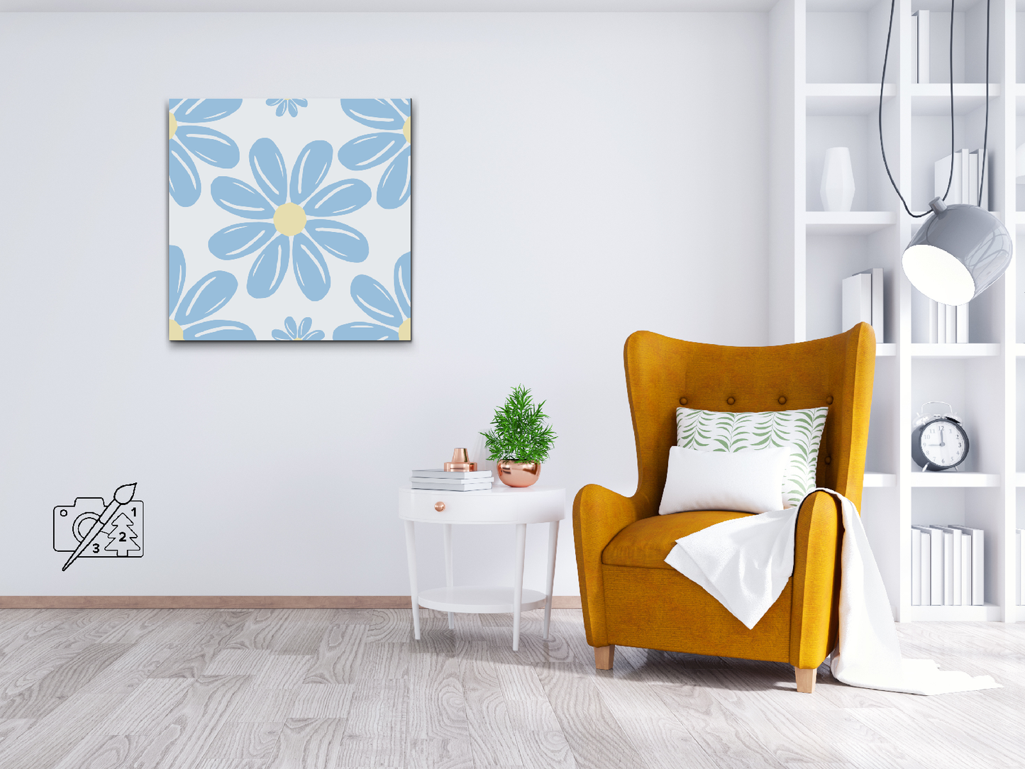 Paint by number - Blå blomster