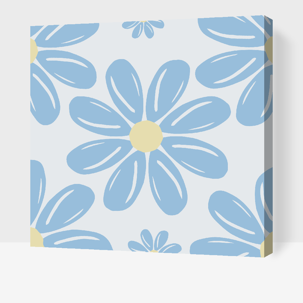Paint by number - Blå blomster