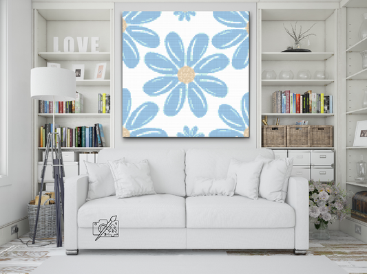 Diamond Paint - Blå blomster