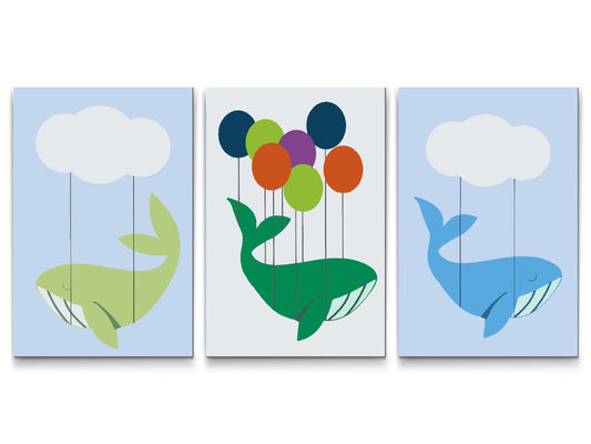 Paint by number - Hvaler (sæt af 3)