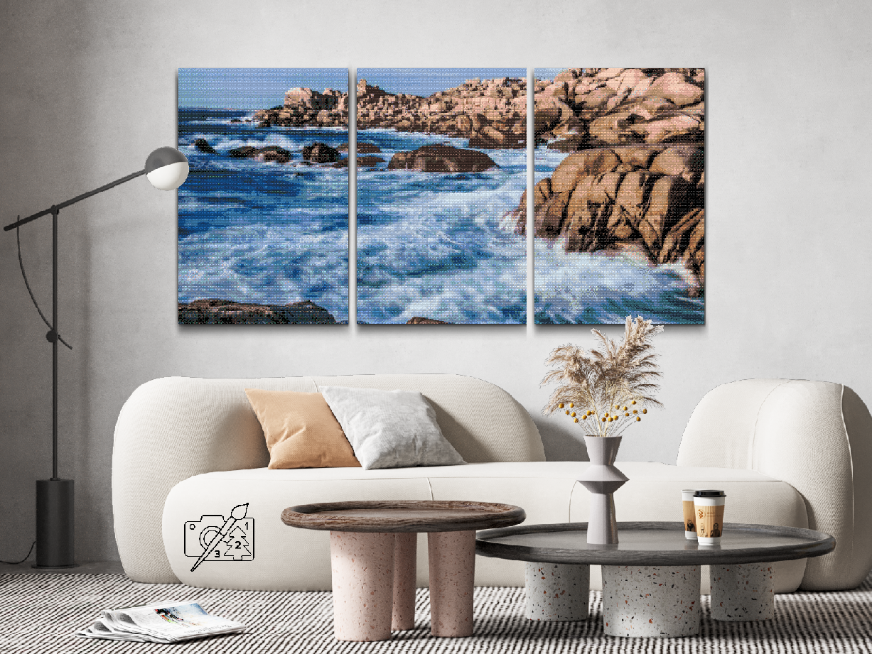 Diamond Paint - Rocky shore (sæt af 3)