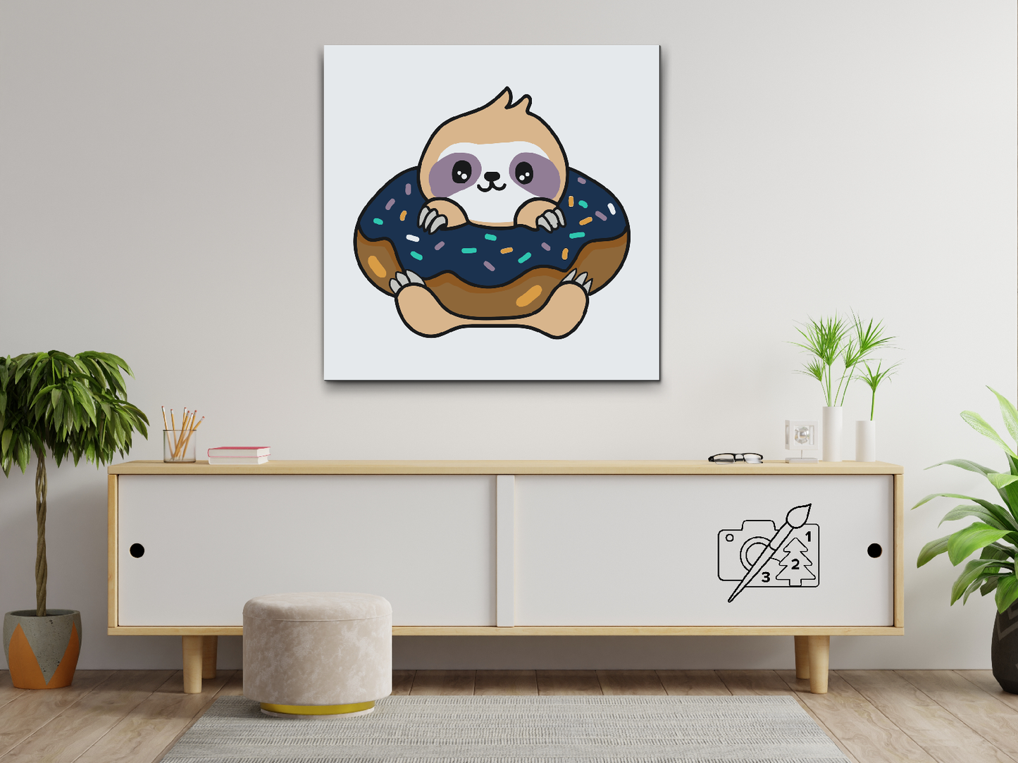 Paint by number - Dovendyr i en donut