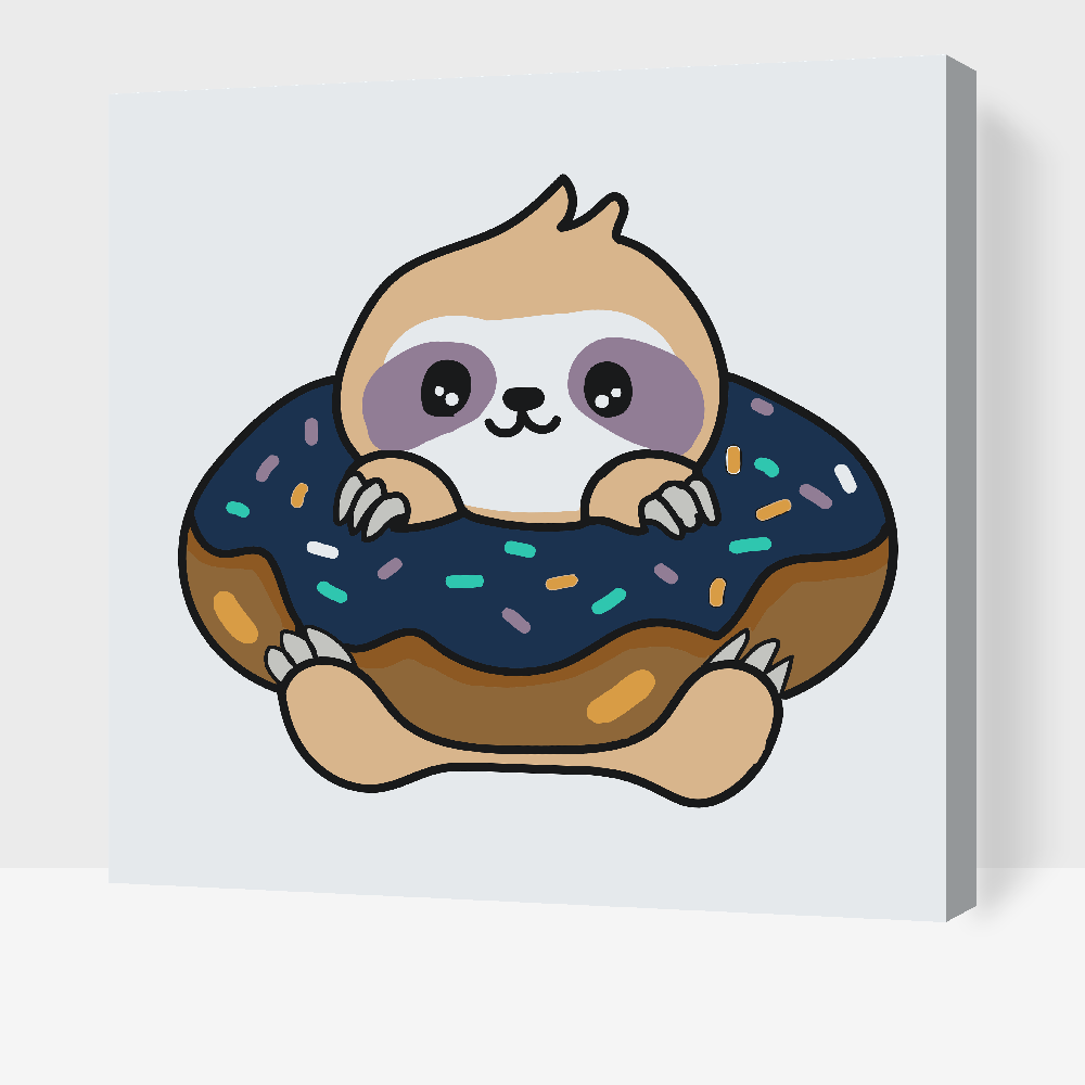 Paint by number - Dovendyr i en donut