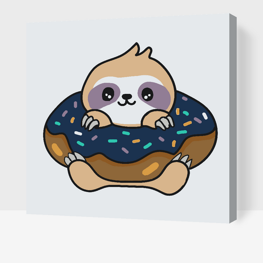 Paint by number - Dovendyr i en donut